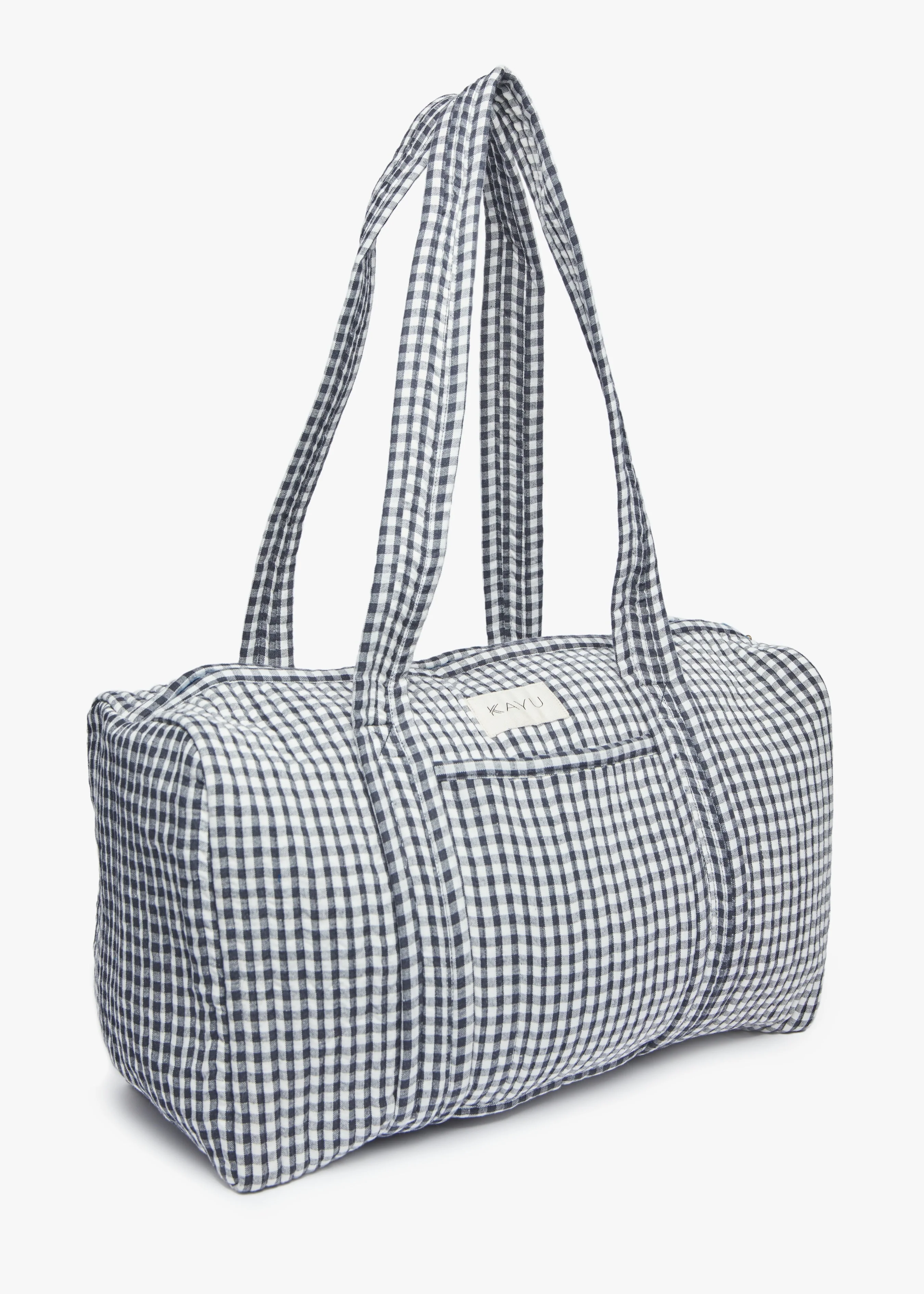 Daphne Travel Weekender Zip Tote Bag (Black Gingham) - Image 3