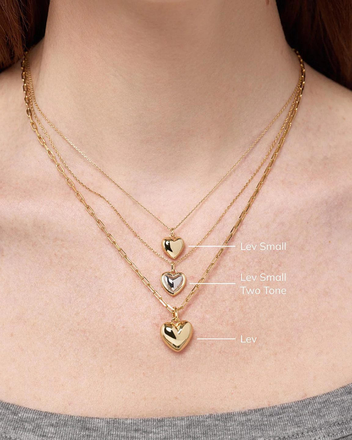 Lev Small Gold Heart Necklace - Image 4
