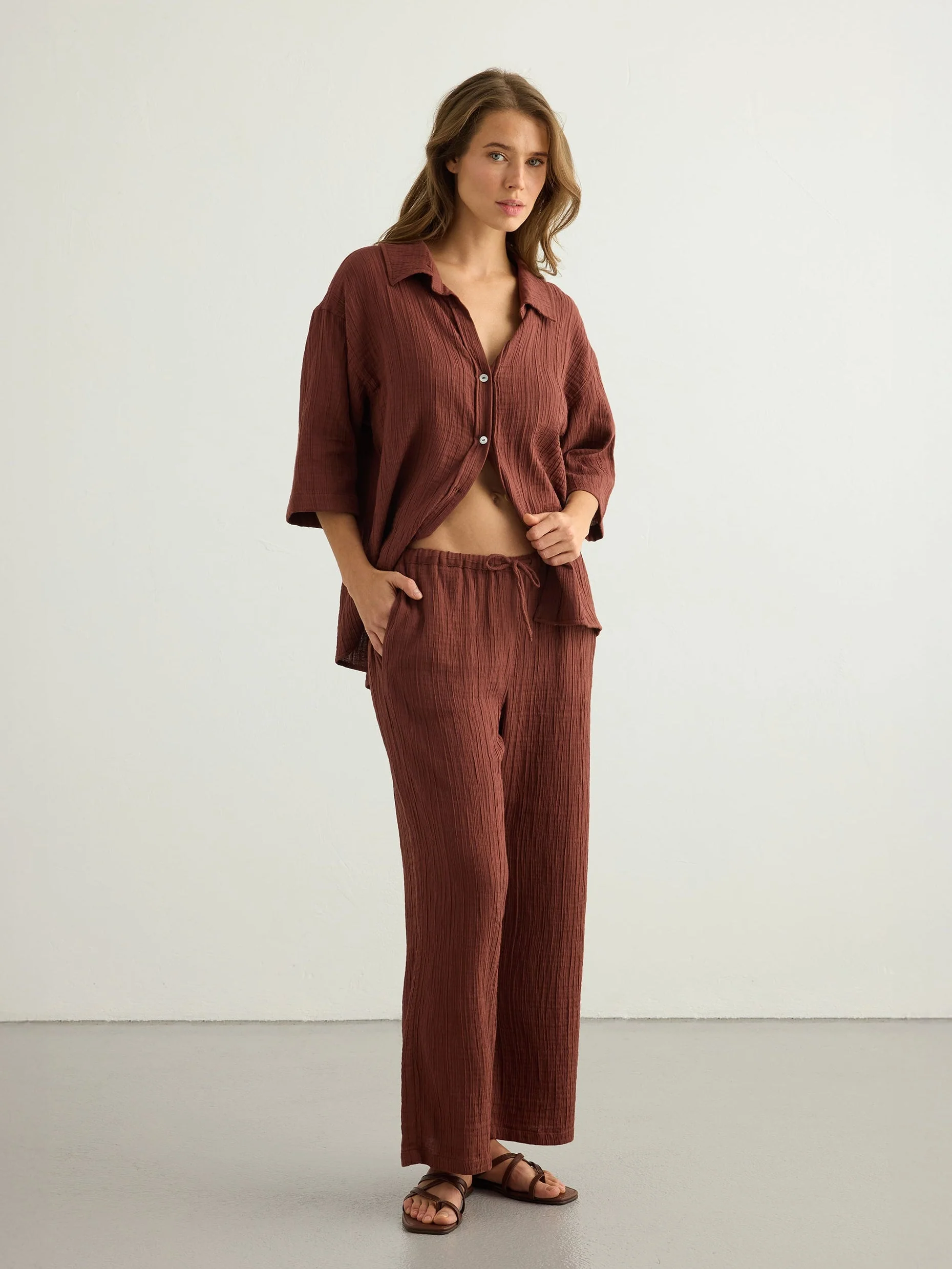 Kaya Drawstring Pants - Terracotta