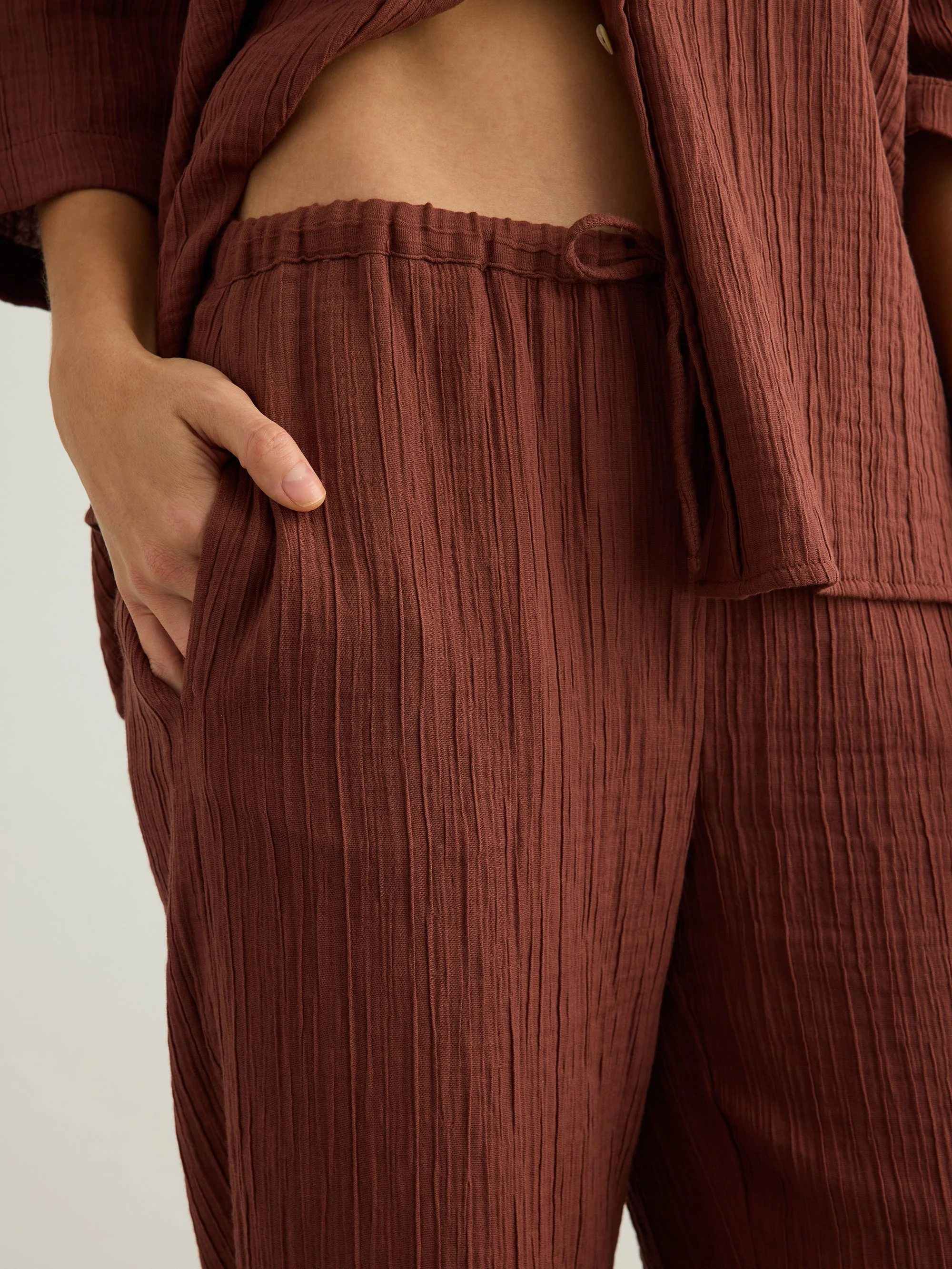 Kaya Drawstring Pants - Terracotta - Image 3