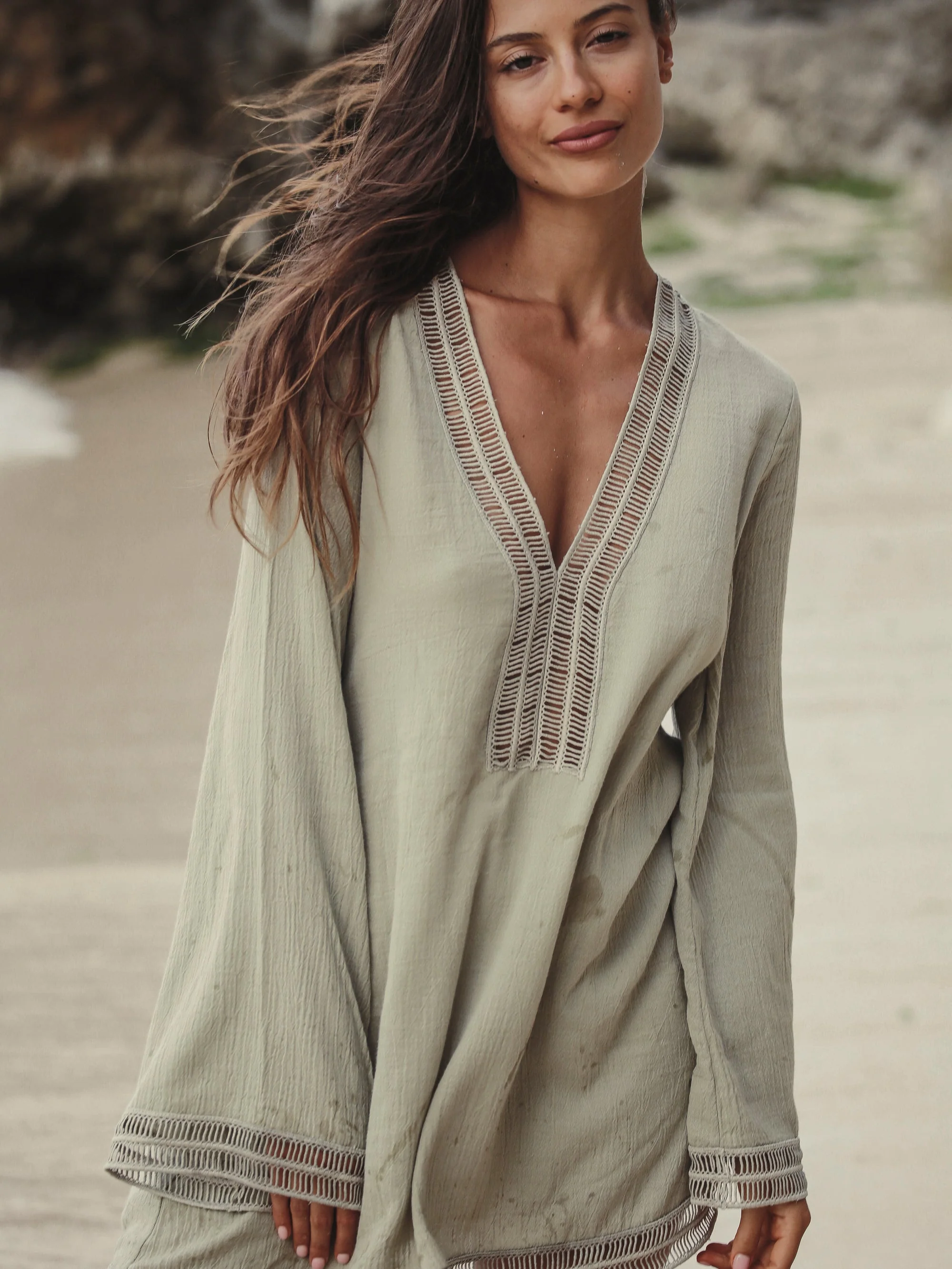 Positano Dress - Khaki Green - Image 3