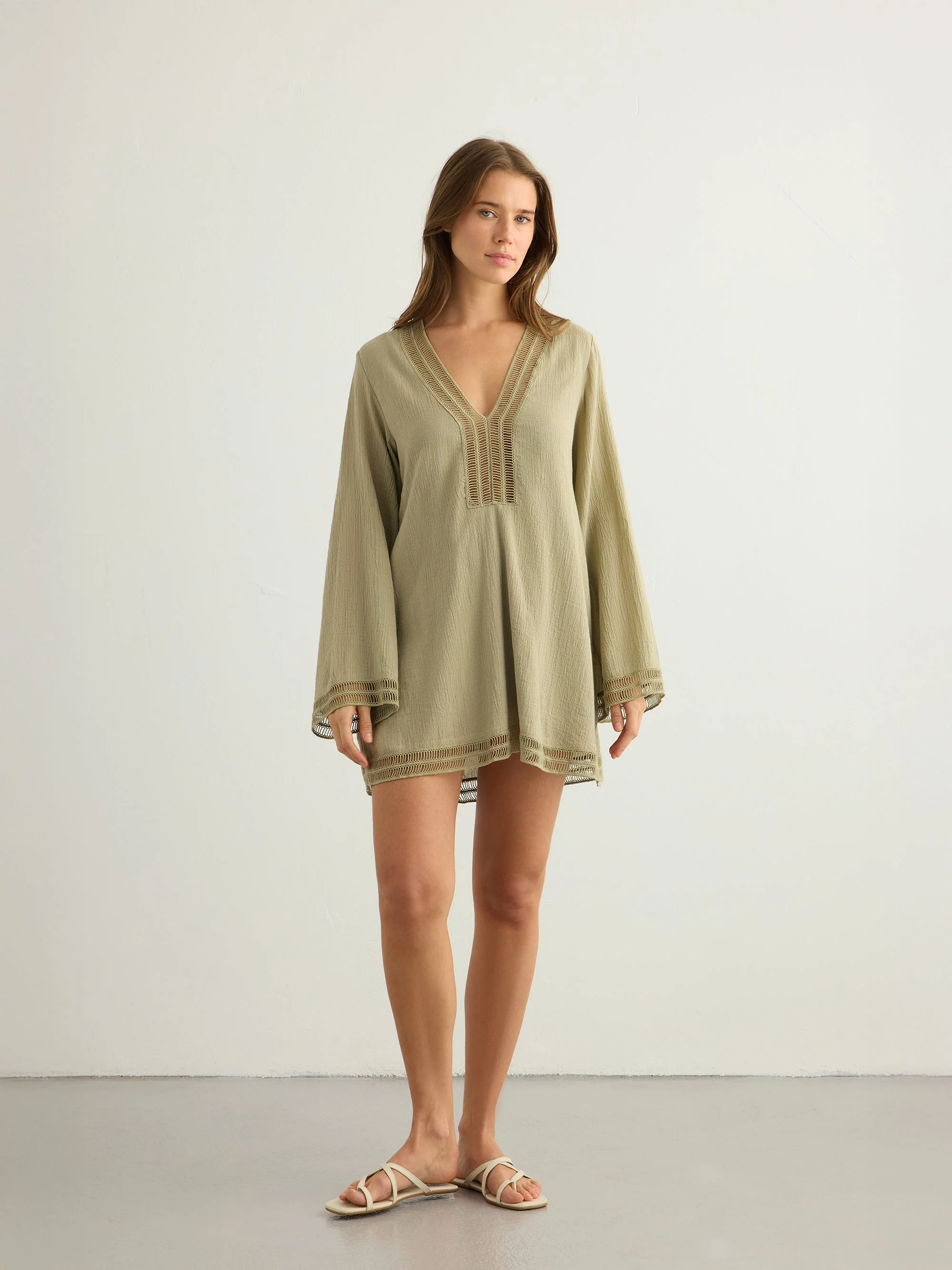 Positano Dress - Khaki Green - Image 7
