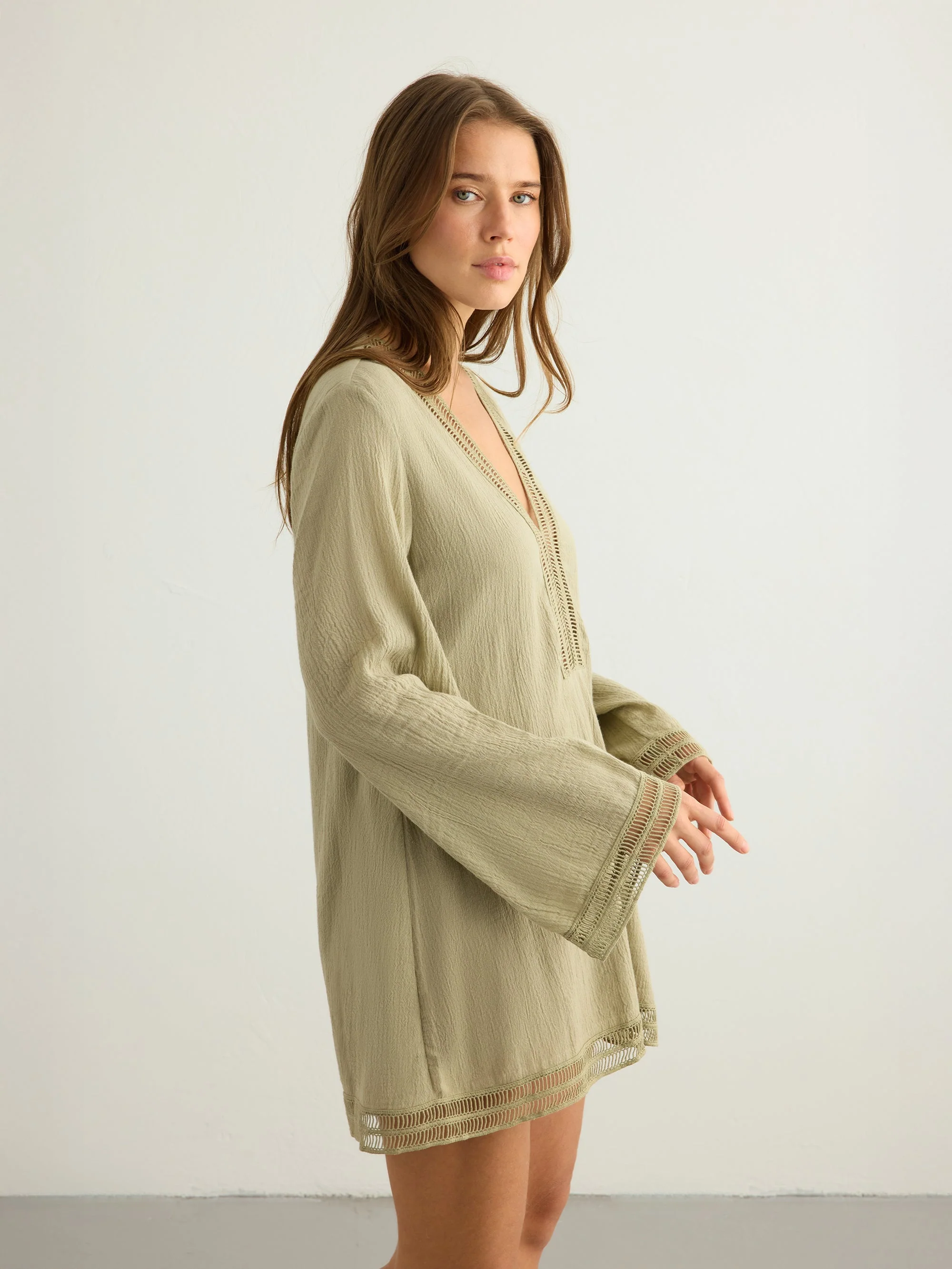 Positano Dress - Khaki Green - Image 8