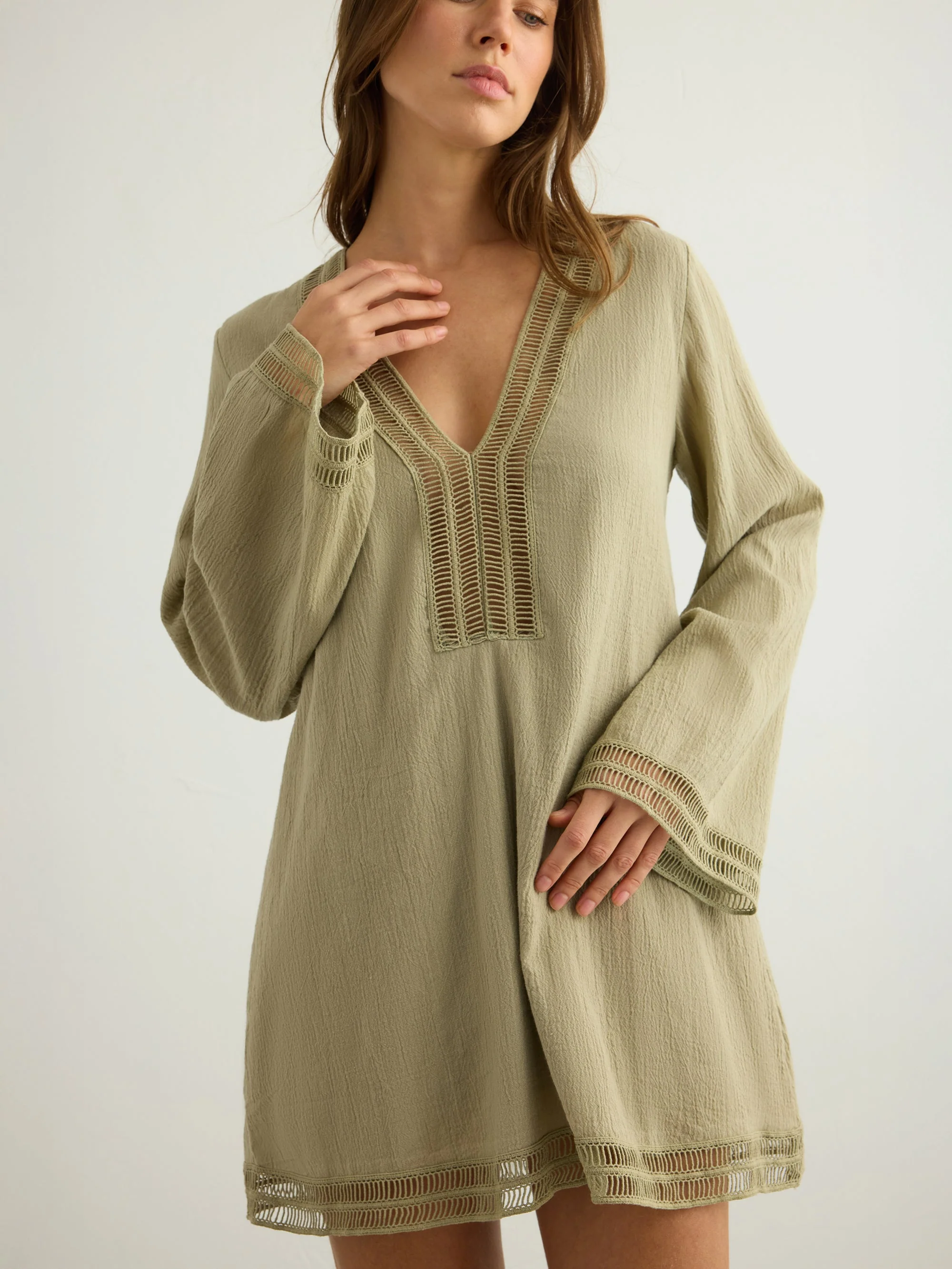 Positano Dress - Khaki Green - Image 9